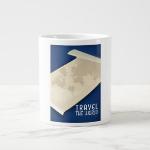 Reis de Wereld rond vintage reisposter Grote Koffiekop