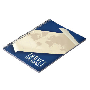 Reis de Wereld rond vintage stijl reisposter Notitieboek