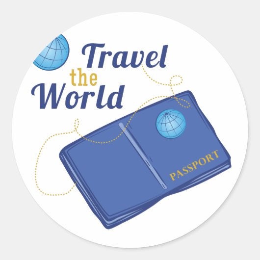 Reis de wereld ronde sticker (Voorkant)