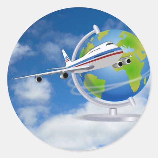 Reis de wereld ronde sticker (Voorkant)