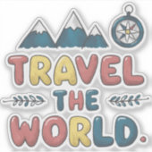 Reis de wereld sticker (Voorkant)