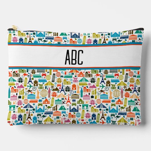 Reis de wereld thema monogram etui (Voorkant)