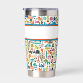 Reis de wereld thema monogram geïsoleerde drinkbeker (Rechts)