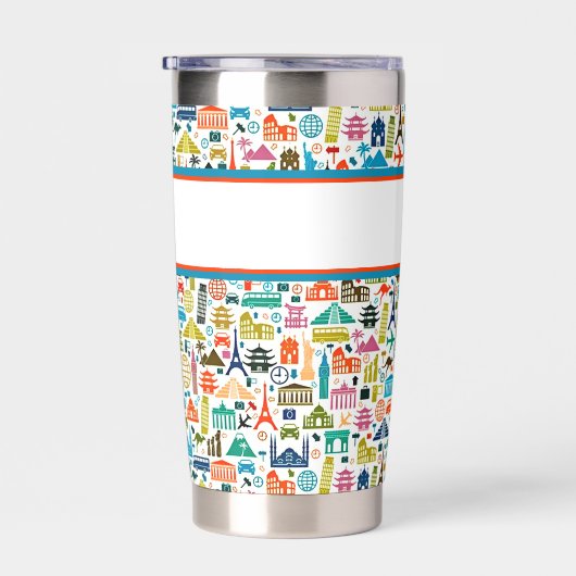 Reis de wereld thema monogram geïsoleerde drinkbeker (Rechts)