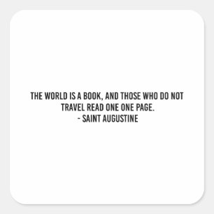 Reis de wereld typografie vierkante sticker