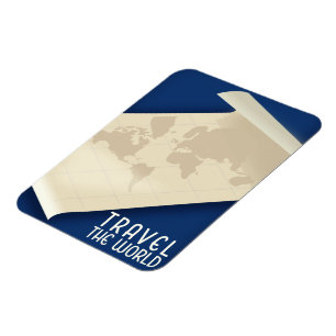 Reis de Wereld vintage stijl reisposter Magneet