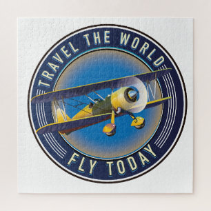 Reis de Wereld Vlieg Vandaag reis patch Legpuzzel