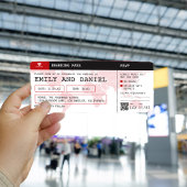 Reis de World Destination Boarding Pass Bruiloft Kaart