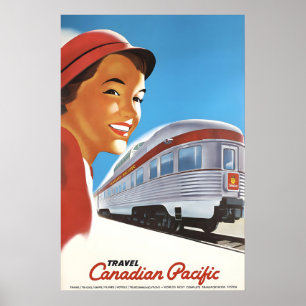 Reis door Canada per trein 1948 Vintage Stijl Poster