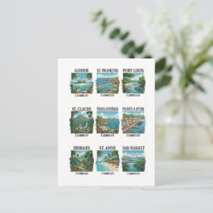 Reis door de Caribische steden van Guadeloupe in v Briefkaart