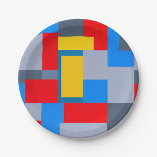 Reis door de geometrie papieren bordje