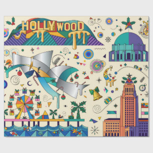 Reis door de VS, Allegorie van Los Angeles Cadeaupapier