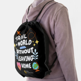 Reis door de wereld Drawstring Rugzak