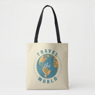 Reis door de wereld Earth Vacation Map  Wereldbol Tote Bag