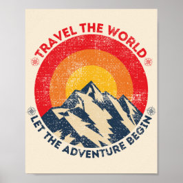reis door de wereld laat het avontuur beginnen rei poster