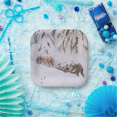 Reis door de wintersneeuw met Kerstmis Papieren Bordje (Feest)