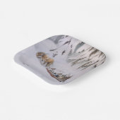 Reis door de wintersneeuw met Kerstmis Papieren Bordje (Gebogen)