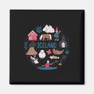 Reis door Europa IJsland Reykjavik Familievakantie Magneet