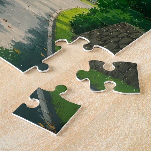 Reis door groene paden-Fietsen Scenery Puzzel Legpuzzel (Zijkant)