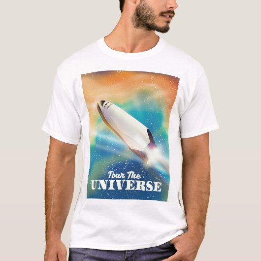 Reis door het heelal ruimte kunst. t-shirt (Voorkant)