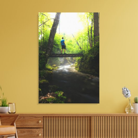 Reis door het magische bos canvas afdruk (Insitu (Woonkamer))