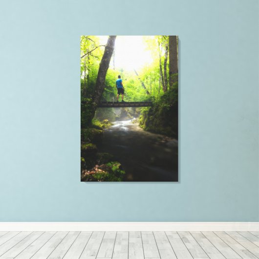 Reis door het magische bos canvas afdruk (Insitu (Houten vloer))