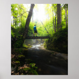 Reis door het magische bos poster