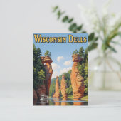 Reis door het oude Wisconsin Dells Briefkaart (Staand voorkant)