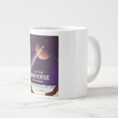 Reis door het universum vintage sciencefictionpost grote koffiekop (Voorkant rechts)