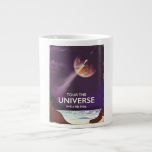 Reis door het universum vintage sciencefictionpost grote koffiekop