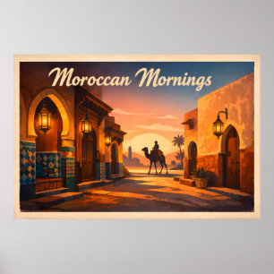 Reis door Marokko in vintage stijl - Marokkaanse o Poster