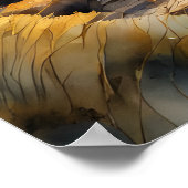 "Reis door Misty Mountains: Waterverf zwart Poster (Hoek)