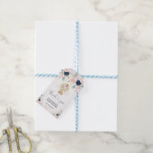 Reis Droomvanger Blush Navy Bloem Baby Shower Cadeaulabel (Met Touw)