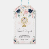Reis Droomvanger Blush Navy Bloem Baby Shower Cadeaulabel (Voorkant)