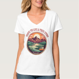 Reis echt verhaal T-shirt - geen nep reizen badge