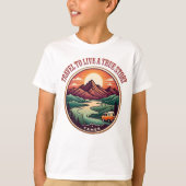 Reis echt verhaal T-shirt - geen nep reizen badge (Voorkant)