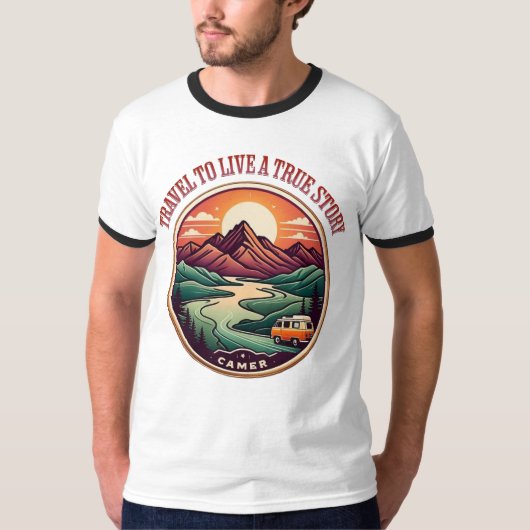 Reis echt verhaal T-shirt - geen nep reizen badge (Voorkant)