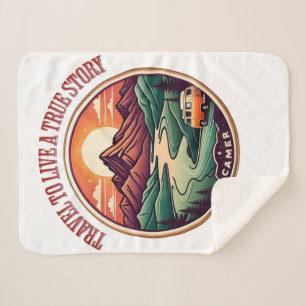 Reis echt verhaal T-shirt - geen nep reizen badge Sherpa Deken