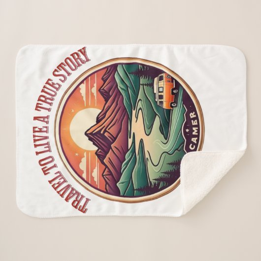 Reis echt verhaal T-shirt - geen nep reizen badge Sherpa Deken (Voorkant (horizontaal))