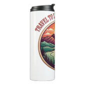 Reis echt verhaal T-shirt - geen nep reizen badge Thermosbeker (Gedraaid links)