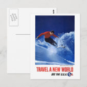 Reis een Nieuwe Wereld - Zie de VS. Briefkaart (Voorkant / Achterkant)