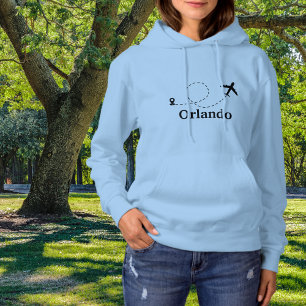 Reis Eenvoudig Vliegtuig en Aangepaste Locatie Hoodie