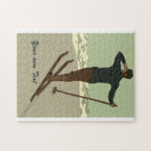 Reis en aanpasbaar voor de retro art deco ski legpuzzel (Horizontaal)