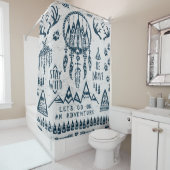 Reis- en avontuurthema douchegordijn (In situ)