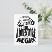 Reis en laat het avontuur beginnen briefkaart (Staand voorkant)