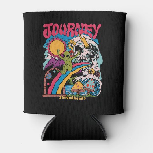 Reis, esthetische schedel, paddenstoel blikjeskoeler (Voorkant)