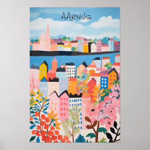 Reis Esthetische Schilderkunst Stad Aarhus Denemar Poster