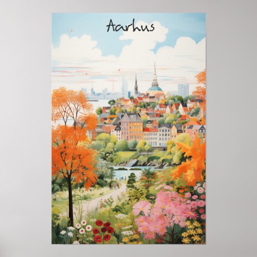 Reis Esthetische Schilderkunst Stad Aarhus Denemar Poster (Voorkant)