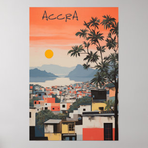Reis Esthetische Schilderkunst Stad Accra Ghana Poster