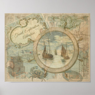 Reis, exploratie en avontuur poster